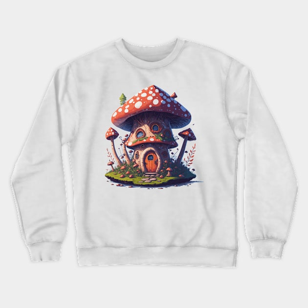 Magic mushroom house Crewneck Sweatshirt by arrowdesigns19